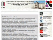 Tablet Screenshot of kmimp.agh.edu.pl