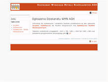 Tablet Screenshot of dziekanat-wmn.agh.edu.pl